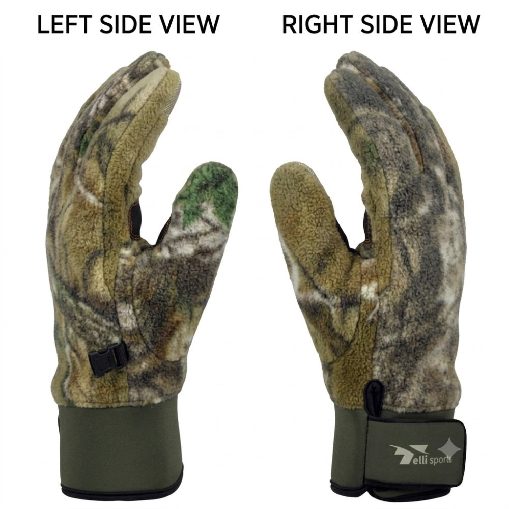 Camouflage Hunting Gloves for Men — Full Finger & Fingerless, Fleece-Lined, Touchscreen Compatible