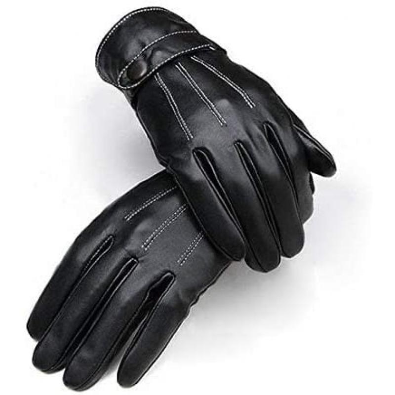 Men Warm Comfortable Lined Leather Gloves For Skiing, Cycling, Driving & Riding | Telli Sports