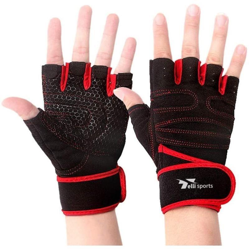 Half Finger Workout Gloves Padded Anti-Slip Gym & Weightlifting Gloves | Telli Sports