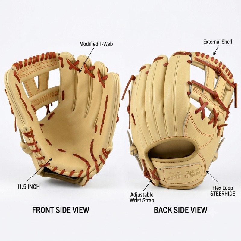 Premium Leather Baseball Fielding Glove | Infield/Outfield Mitt